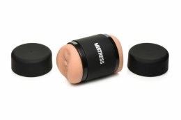 Mistress Double Shot Mini - kompaktowa maszyna intymna dwustronna, beżowa