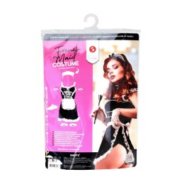 Obsessive French Maid Kostium S/M Czarny z Akcesoriami
