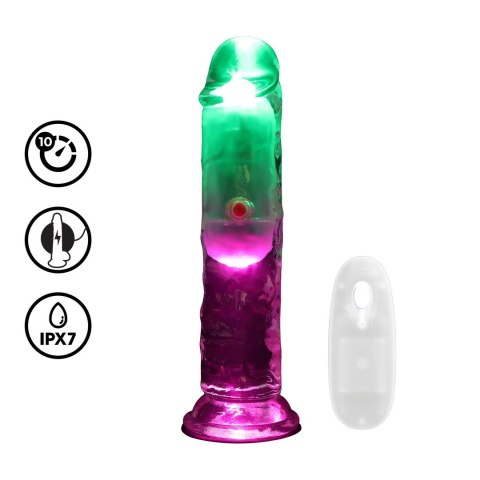 RealRock LED Wibrujący Model Prosty 15 cm Transparentny