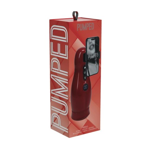 Virtuo Metallic Red - Pompa z funkcją zasysania, wibracją i uchwytem na telefon