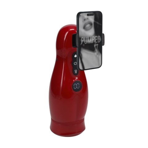 Virtuo Metallic Red - Pompa z funkcją zasysania, wibracją i uchwytem na telefon