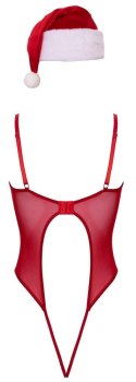 Cottelli Lingerie X-Mas Body z Czapeczką L/XL czerwony komplet świąteczny