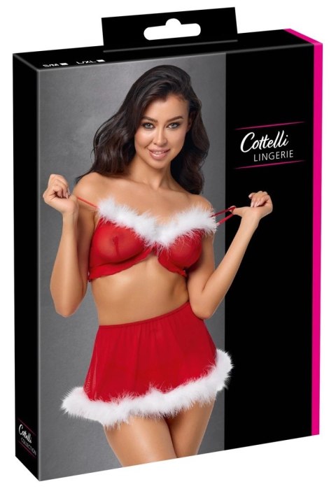 Cottelli Lingerie X-Mas Komplet Bielizny 3-częściowy S/M Czerwony