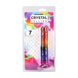 Doc Johnson Crystal Jellies 7 Rainbow - elastyczny model 17,8 cm