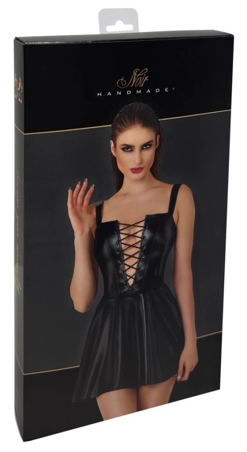 Noir Handmade Sukienka Mini Powerwetlook L Sznurowanie Czarna