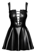 Noir Handmade Sukienka Mini Powerwetlook z Regulowanym Sznurkiem M
