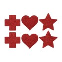 Sukrew Zestaw Ozdob na Ciało Cross Star Heart Czerwony 3 pary