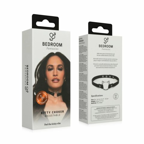 Bedroom Fantasies Kitty Choker Black - Pasek Dekoracyjny z Motywem Kota