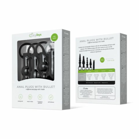 EasyToys Zestaw 4 Wkładek Anatomicznych z Wibratorem USB Czarny