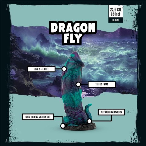 Mythical Mates Dragonfly Model silikonowy fioletowo-zielony anatomiczny