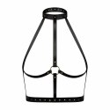 Rosy Gold Body Harness Black - Regulowany pas z ekoskory z pierścieniem