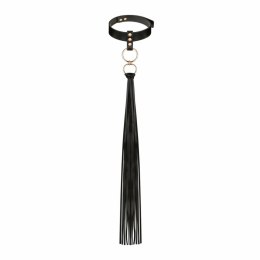 Rosy Gold Obroża z Chwostem Flogger Black - Elegancki Czarny Akcent