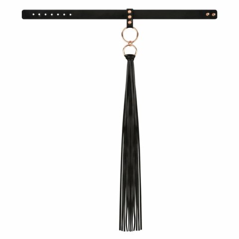 Rosy Gold Obroża z Chwostem Flogger Black - Elegancki Czarny Akcent