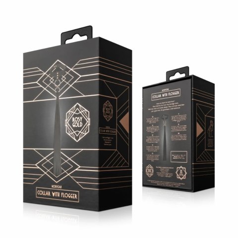 Rosy Gold Obroża z Chwostem Flogger Black - Elegancki Czarny Akcent