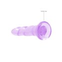 RealRock Crystal Clear 17 cm - model z przyssawką, karbowana powierzchnia
