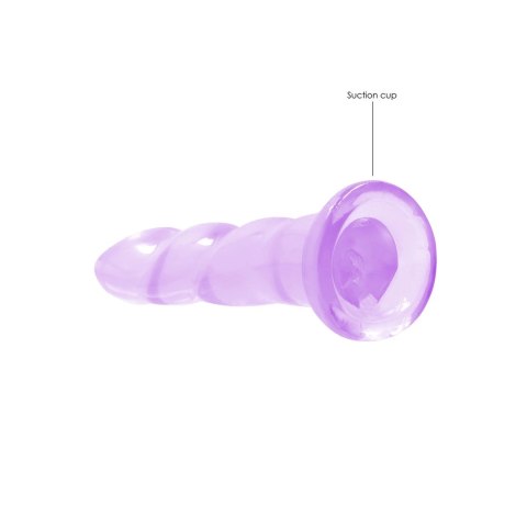 RealRock Crystal Clear 17 cm - model z przyssawką, karbowana powierzchnia