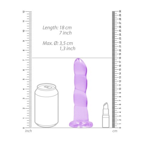 RealRock Crystal Clear 17 cm - model z przyssawką, karbowana powierzchnia
