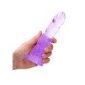 RealRock Crystal Clear 17 cm - model z przyssawką, karbowana powierzchnia
