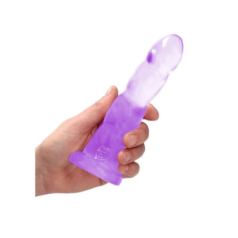RealRock Crystal Clear 17 cm - model z przyssawką, karbowana powierzchnia