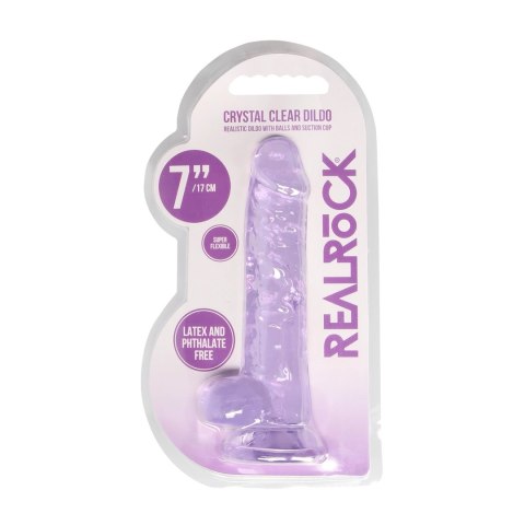 RealRock Crystal Clear 19 cm model z anatomiczną podstawą i przyssawką
