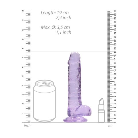 RealRock Crystal Clear 19 cm model z anatomiczną podstawą i przyssawką