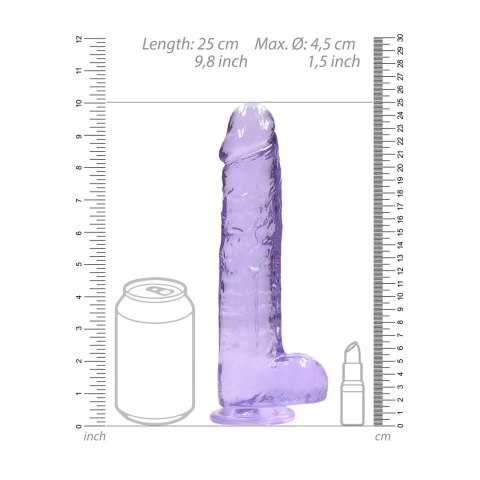 RealRock Crystal Clear 23 cm - model z przyssawką i anatomicznymi detalami