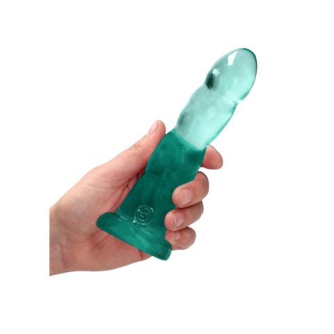 RealRock Crystal Clear Karbowane 17 cm - model intymny z przyssawką