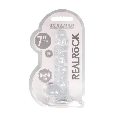 RealRock Crystal Clear model 19 cm z przyssawką - transparentny