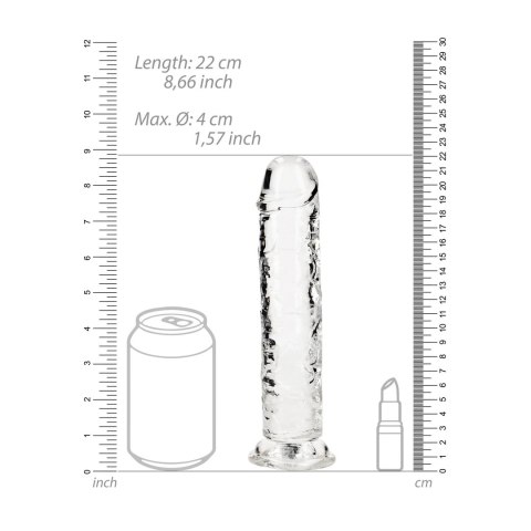 RealRock Crystal Clear model 20 cm z mocną przyssawką - przezroczysty