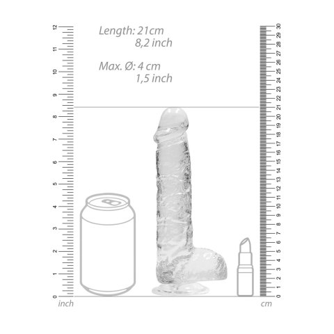 RealRock Crystal Clear model 21 cm z anatomiczną podstawą, przezroczysty