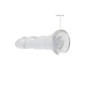 RealRock Crystal Clear model karbowany 17 cm z przyssawką
