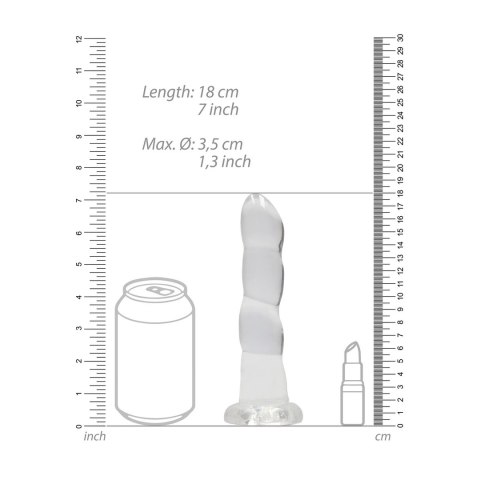 RealRock Crystal Clear model karbowany 17 cm z przyssawką
