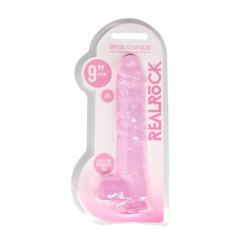 RealRock Crystal Clear model z anatomicznymi kulkami 25 cm przezroczysty