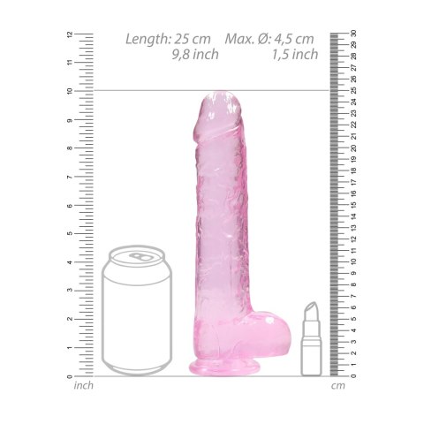 RealRock Crystal Clear model z anatomicznymi kulkami 25 cm przezroczysty