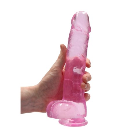 RealRock Crystal Clear model z anatomicznymi kulkami 25 cm przezroczysty