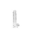RealRock Crystal Clear model z kulkami, przyssawka, 17 cm, transparentny