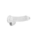 RealRock Crystal Clear model z kulkami, przyssawka, 17 cm, transparentny