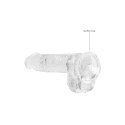 RealRock Crystal Clear model z kulkami, przyssawka, 17 cm, transparentny