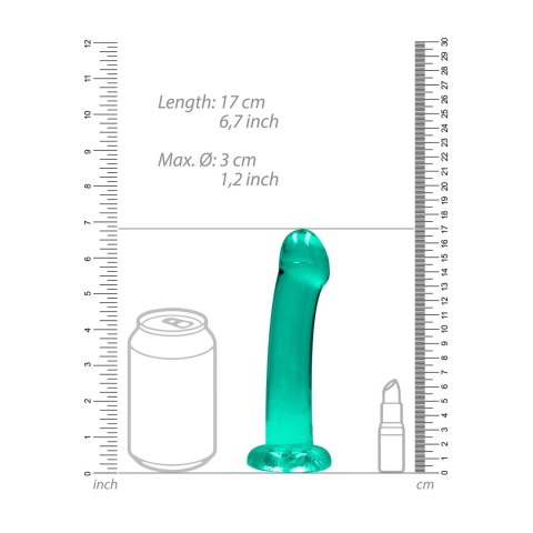 RealRock Crystal Clear model z przyssawką, gładki 17 cm