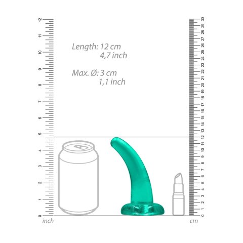 RealRock Crystal Clear model zakrzywiony 11,5 cm - przezroczysty, z przyssawką