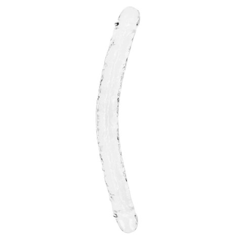 RealRock Crystal Clear podwojny model intymny 45 cm przezroczysty