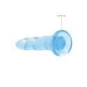 RealRock Dildo Transparentne 17 cm z Przyssawką Powierzchnia Karbowana
