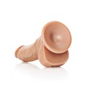 RealRock Prosty model z jądrami i przyssawką 20,5 cm - imitacja skory