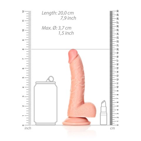 RealRock Zakrzywiony model z przyssawką 18 cm, elastyczny silikon
