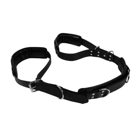 OUCH! Wyściełany pas na udo z regulacją - czarny, PU Leather