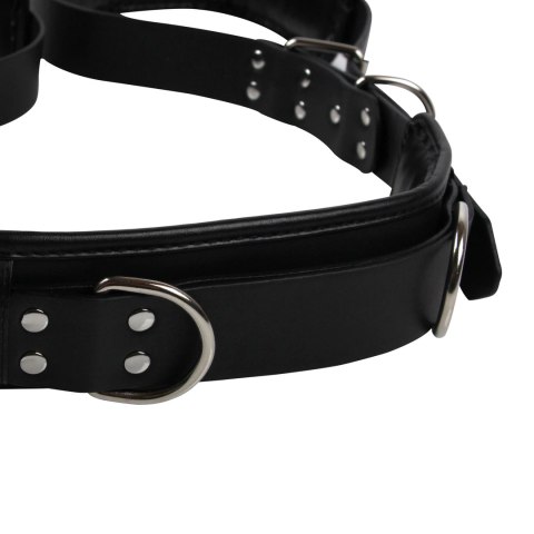 OUCH! Wyściełany pas na udo z regulacją - czarny, PU Leather