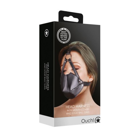 Ouch! Head Harness z osłoną ust i oddychającym kulkowym elementem