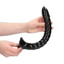 Ouch! Model Anal Snake 30 cm drobno prążkowany - elastyczny z przyssawką