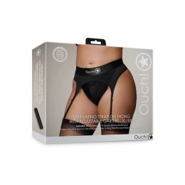 Ouch! Stringi wibrujące XL/XXL z regulowanymi podwiązkami i systemem O-Ring