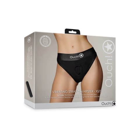 Ouch! Vibrating Strap-on Hipster XS/S - Koronkowy Pas z Wibracją